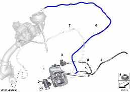 VACUUM CONTROL EXHAUST TURBOCHARGER diagram for BMW 7 Series G11 LCI 740dX