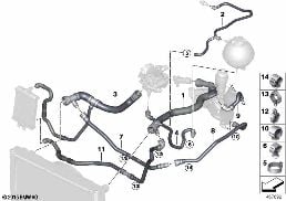 COOLING SYSTEM COOLANT HOSES diagram for BMW 1 Series F20 LCI 116i