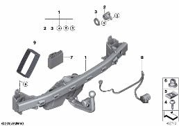 Dispositif d'attelage électr. pivotant diagram for BMW 5 Series F10 LCI 530d