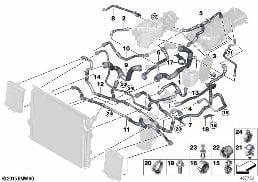 Шланги системы охлаждения diagram for BMW 3 Series F31 LCI 340i