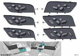 Conmutador ajuste asiento parte trasera diagram for BMW 7 Series G12 725Ld