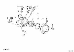 Systeme refroidissem.-boitier thermostat diagram for BMW 5 Series E34 520i