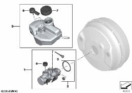 BRAKE MASTER CYLINDER/EXPANSION TANK diagram for BMW 7 Series G11 740dX