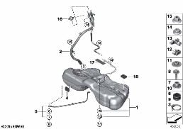 FUEL TANK/MOUNTING PARTS diagram for BMW 7 Series G11 730i