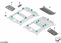 Individual aanbouwdelen dakhemel diagram for BMW 7 Series G11 LCI 740dX