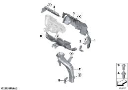 EXHAUST TURBOCHARGER HEAT SHIELD diagram for BMW X1L F49 X1 25LeX