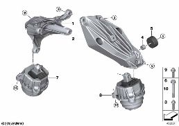 Zawieszenie silnika diagram for BMW 7 Series G12 740iX