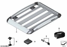 LUGGAGE BASKET ALUMINIUM diagram for BMW 3 Series G20 Sedan 320i