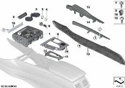 MOUNTING PARTS, CENTER CONSOLE diagram for BMW X5 M F85 X5 M