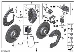 SET OF M PERFORMANCE BRAKES FRONT/REAR diagram for BMW 7 Series G12 740LdX