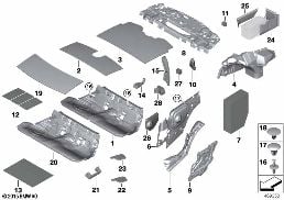 SOUND INSULATING REAR diagram for BMW 4 Series F32 428i