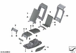 Ind. armleuning, multifunctioneel achter diagram for BMW 7 Series G11 LCI 740dX
