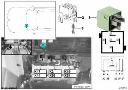 RELAY, FRONT FOG LAMP K47 diagram for BMW X3 E83 LCI 1.8d