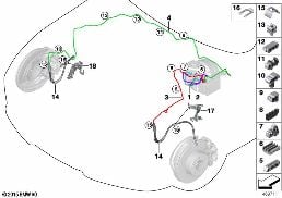 F ブレーキ ライン diagram for BMW 3 Series F30 LCI 330e