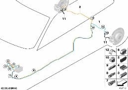 Σωλήνας φρένων πίσω diagram for BMW 3 Series F30 LCI 330e