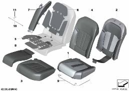 SEAT REAR, UPHOLS & COVER, COMFORT SEAT diagram for BMW 7 Series G12 730LdX