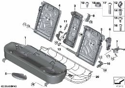 SEAT, REAR, SEAT FRAME, BASE SEAT diagram for BMW X5 F15 30dX