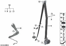SAFETY BELT FRONT diagram for BMW 3 Series F30 328i