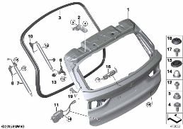Achterklep diagram for BMW X1 F48 LCI 20i