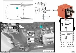 SECONDARY AIR INJECTION PUMP RELAY K6304 diagram for BMW X3 E83 LCI 1.8d