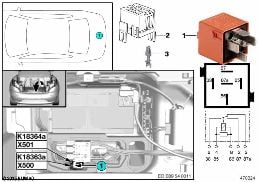 RELAY FOR HARDTOP DRIVE 1 K18363A diagram for BMW Z4 E89 18i