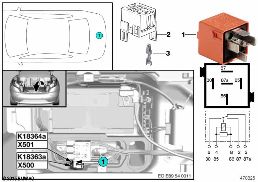 RELAY FOR HARDTOP DRIVE 2 K18364A diagram for BMW Z4 E89 18i