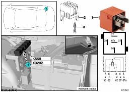 RELAY, TERMINAL 15 K558 diagram for BMW 3 Series E90 318d