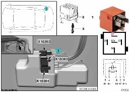 Relais de capote 1 K18363 diagram for BMW 1 Series E88 120i