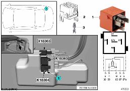 Relais de capote 2 K18364 diagram for BMW 1 Series E88 120i