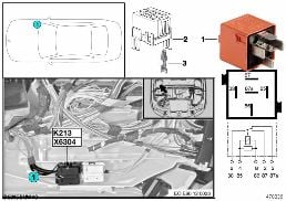 RELAY FOR ELECTRIC VACUUM PUMP K213 diagram for BMW 1 Series E87 LCI 118d