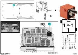 RELAY FOR ELECTRIC VACUUM PUMP K213 diagram for BMW 3 Series E90 318d