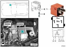 รีเลย์ปั๊มลมเสริม K6304 diagram for BMW X5 E53 4.6is
