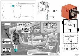 RELAY, SECONDARY AIR PUMP, K6304A diagram for BMW 5 Series E60 LCI 535xi