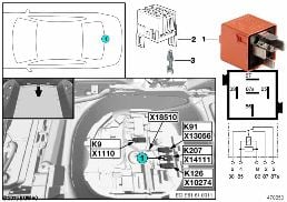 RELAY FOR SOFT-CLOSE AUTOMATIC K207 diagram for BMW 5 Series E61 530d