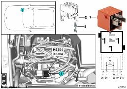 Relä sekundärluftpump K6304 diagram for BMW 3 Series E90 318i