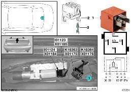 RELAY FOR CONVERTIBLE TOP 2 K18364 diagram for BMW 6 Series E64 LCI 650i