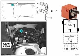 Relais secundaire-luchtpomp K6304 diagram for BMW 5 Series E39 528i