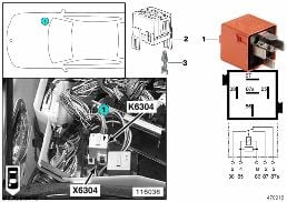 リレー 2 次エア ポンプ K6304 diagram for BMW 5 Series E39 M5