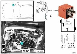 SECONDARY AIR INJECTION PUMP RELAY K6304 diagram for BMW 5 Series E39 525i