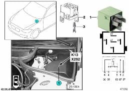 繼電器 後窗加熱裝置 K13 diagram for BMW 3 Series E46 316ti