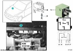 RELAY FOR FUEL PUMP 1 K96 diagram for BMW 3 Series E46 318i