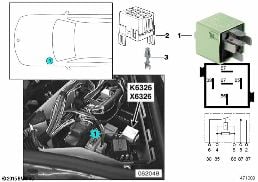 Ρελέ αποφόρτισης KL.15 K6326 diagram for BMW 3 Series E46 320Ci