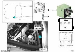 RELAY, RELIEF, TERMINAL 15 K6326 diagram for BMW 3 Series E46 318i
