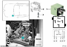 RELAY, RELIEF, TERMINAL 15 K6326 diagram for BMW 3 Series E46 316i
