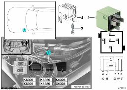 Relä avlastning KL.15 K6326 diagram for BMW 3 Series E46 318i