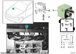RELAY FOR HEATER BLOWER K4 diagram for BMW 3 Series E46 318i