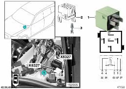 RELAY FOR INJECTORS K6327 diagram for BMW 3 Series E46 325i