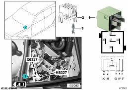 Relais Einspritzventile K6327 diagram for BMW 3 Series E46 M3