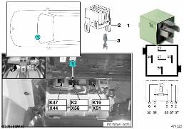 RELAY FOR AIR HORN K2 diagram for BMW X3 E83 LCI 1.8d