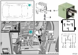 リレー ターミナル 15 K9 負荷解除 diagram for BMW X6 E71 30dX